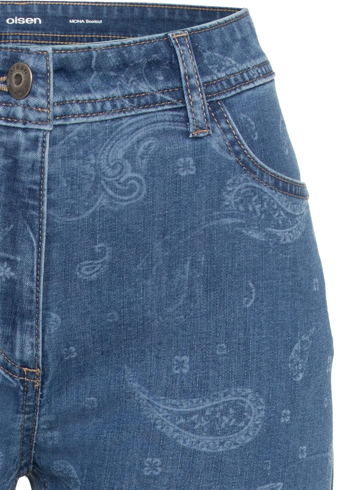 Mona Fit Paisley Motif Jean