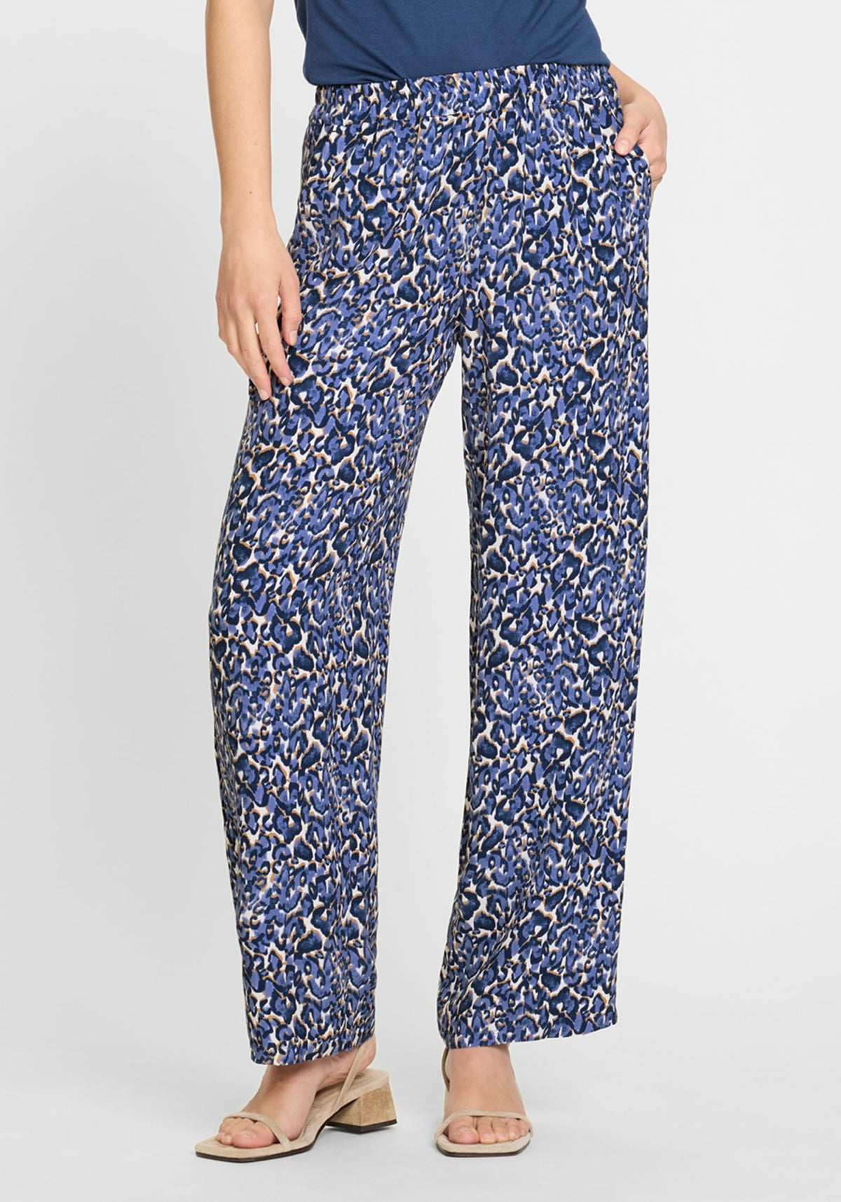 Anna Fit Wide Leg Leo Print Pant