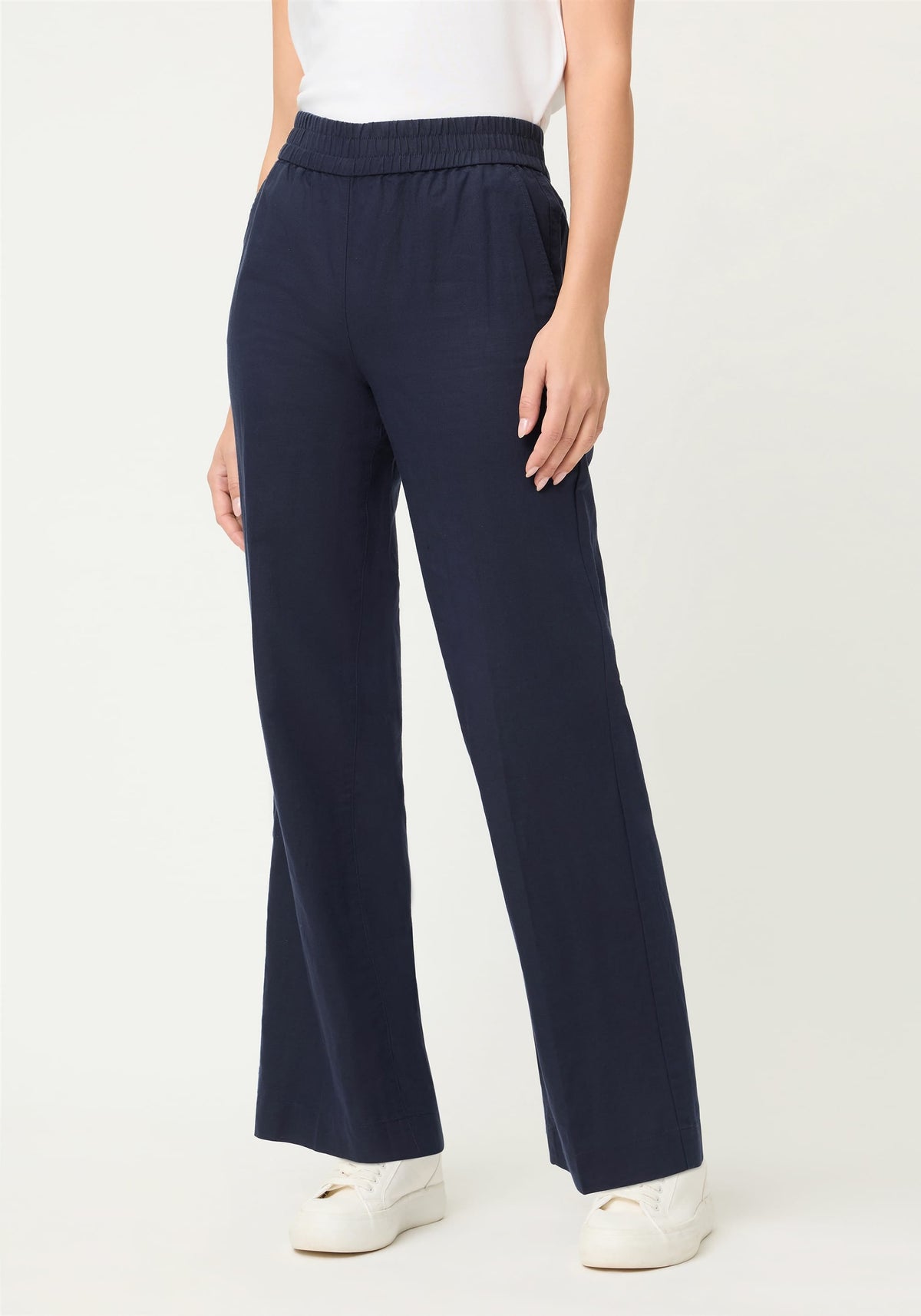 Pantalon en lin et coton à enfiler