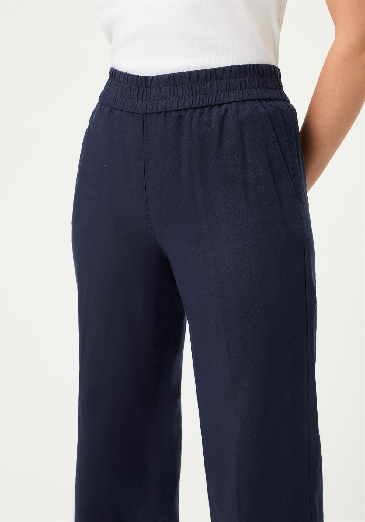 Pantalon en lin et coton à enfiler