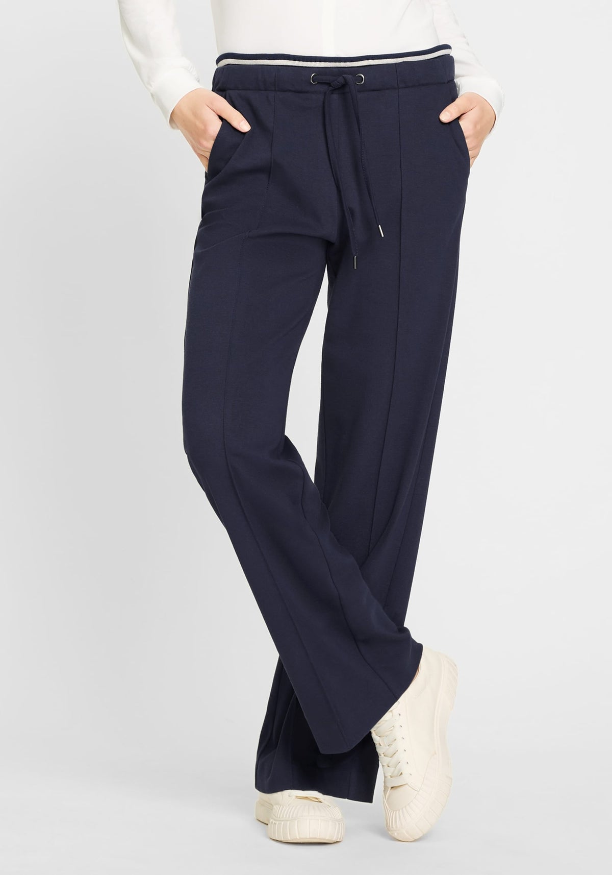 Anna Fit Wide Leg Stretch Knit Drawstring Trouser