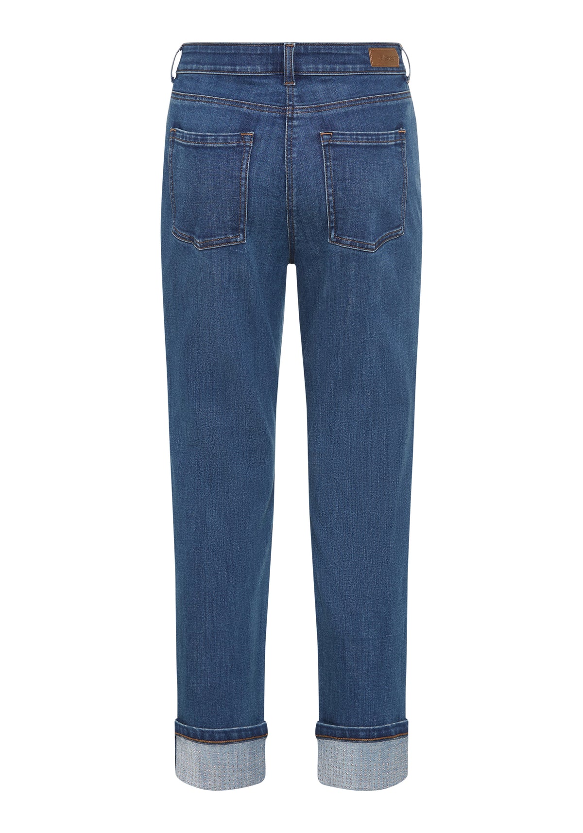 Jean 5 poches à jambe droite Mona Fit avec ourlet à strass