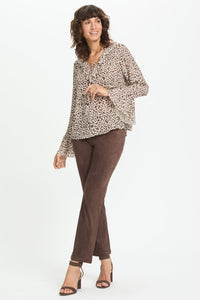 Mona Fit Straight Leg Faux Suede Trousers