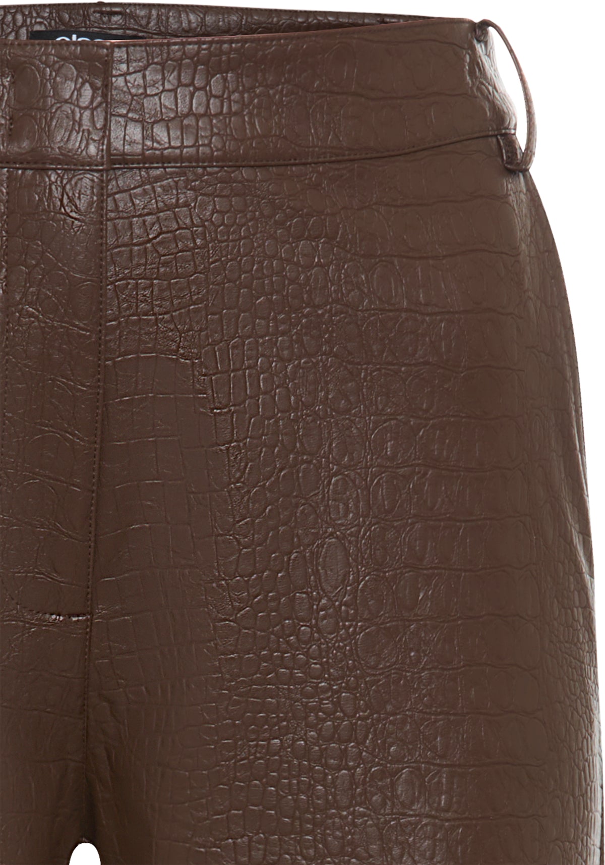 Mona Fit Straight Leg Faux Croc Cropped Pant