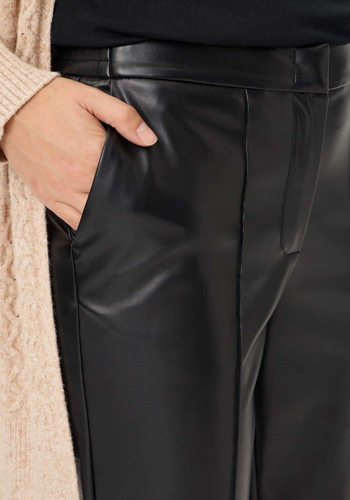 Mona Fit Straight Leg Faux Leather Pant