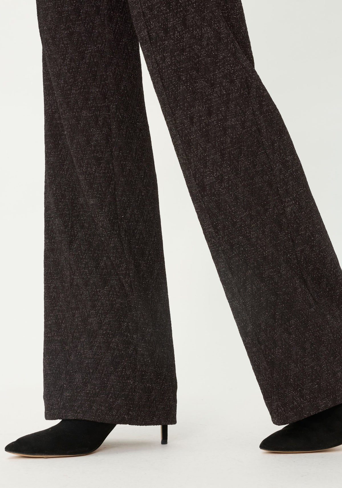 Pantalon à bretelles en maille étincelante