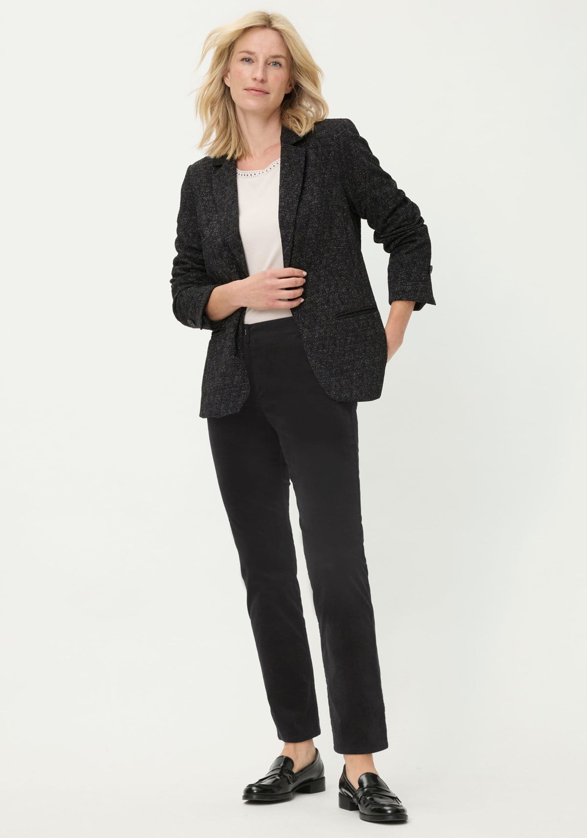 Pantalon en velours côtelé non coupé Lisa Fit