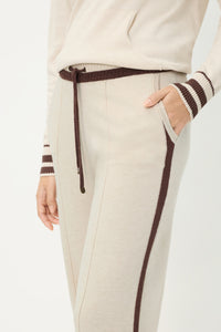 Knit Hoodie Pullover with Stripes