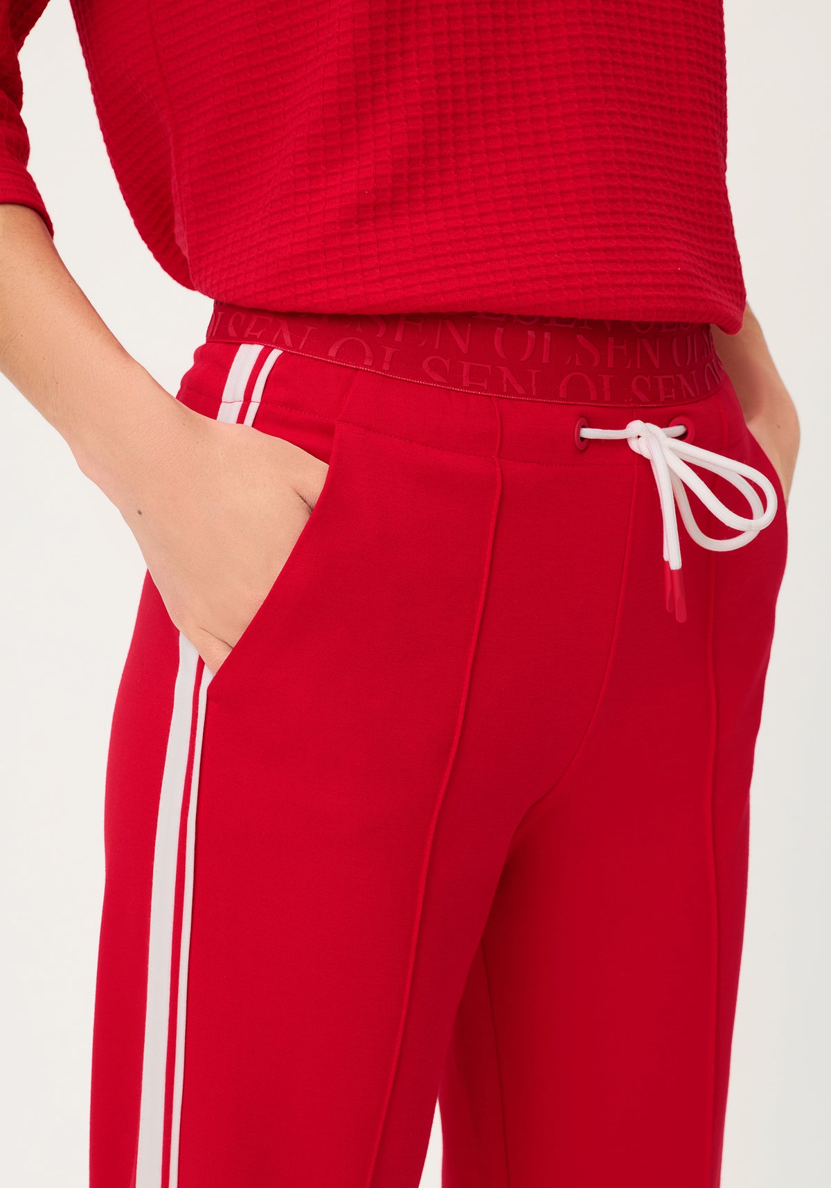 Pantalon à cordon coulissant en jersey avec bande latérale