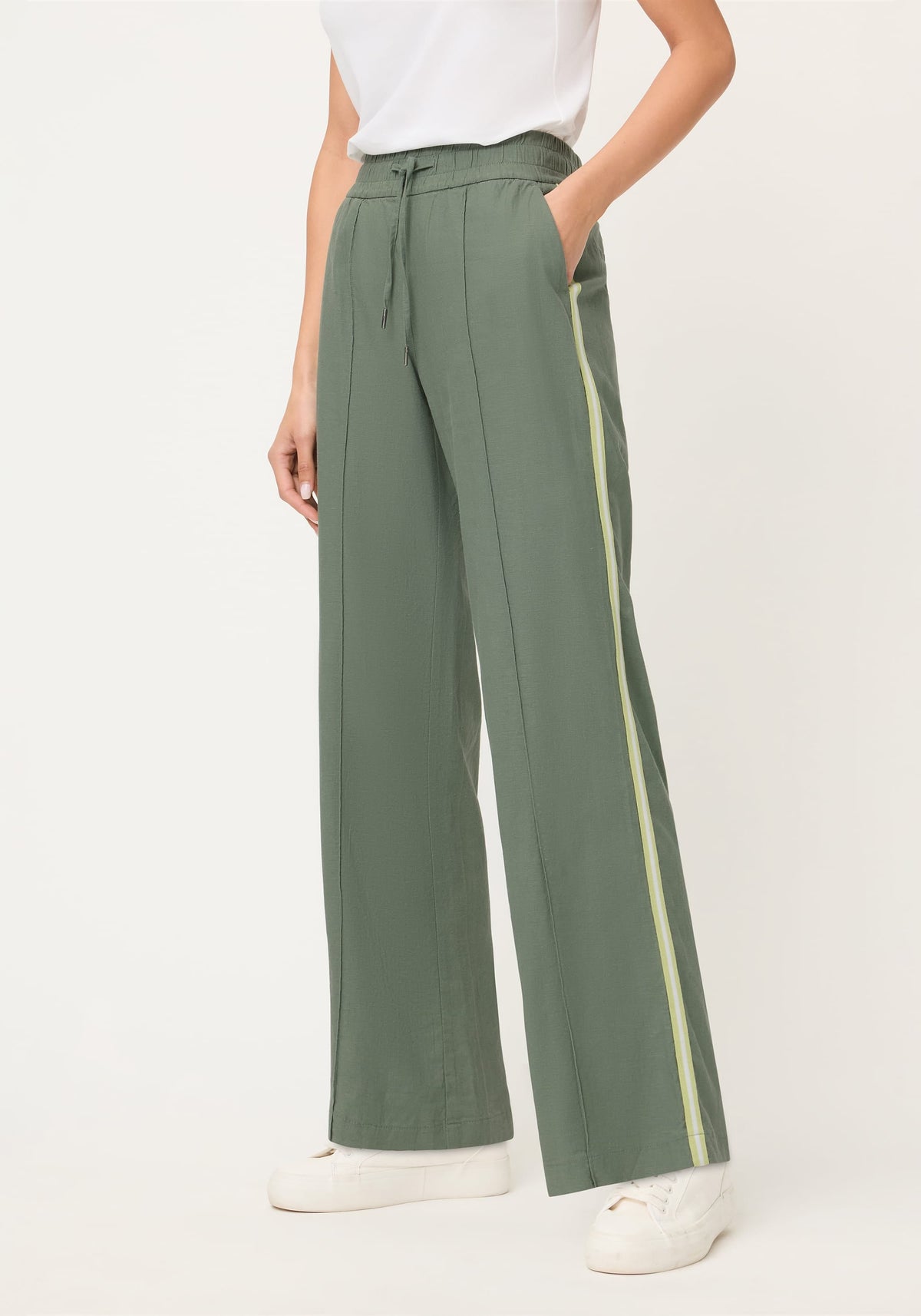 Pantalon à cordon de serrage et bandes latérales
