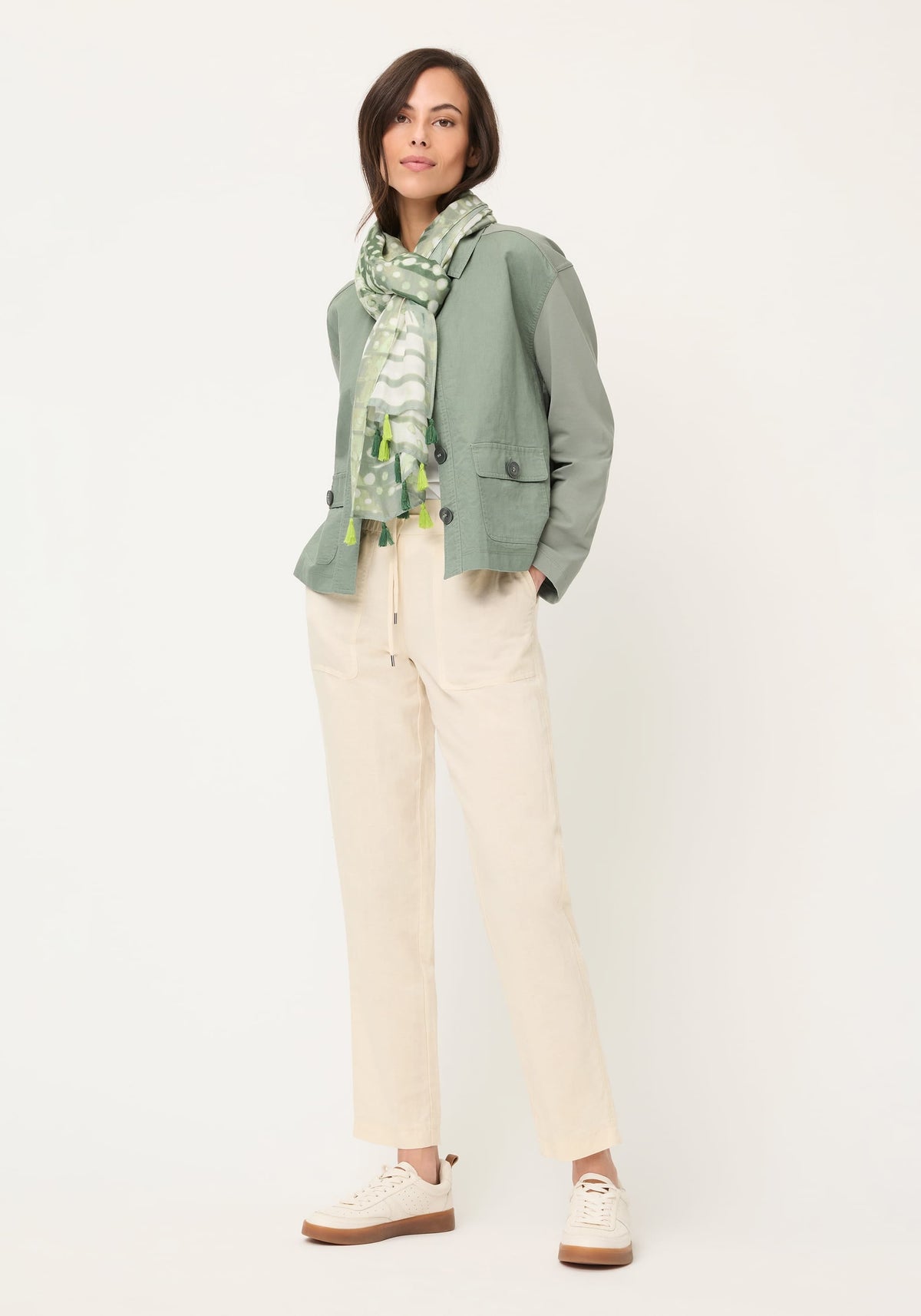 Linen Blend Cropped Pant