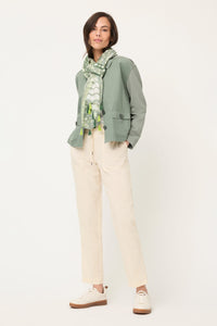 Linen Blend Cropped Pant