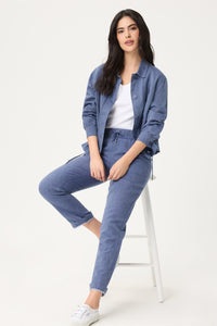 Cotton-Linen Blend Cropped Pant