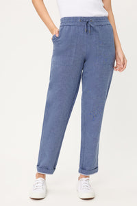 Cotton-Linen Blend Cropped Pant