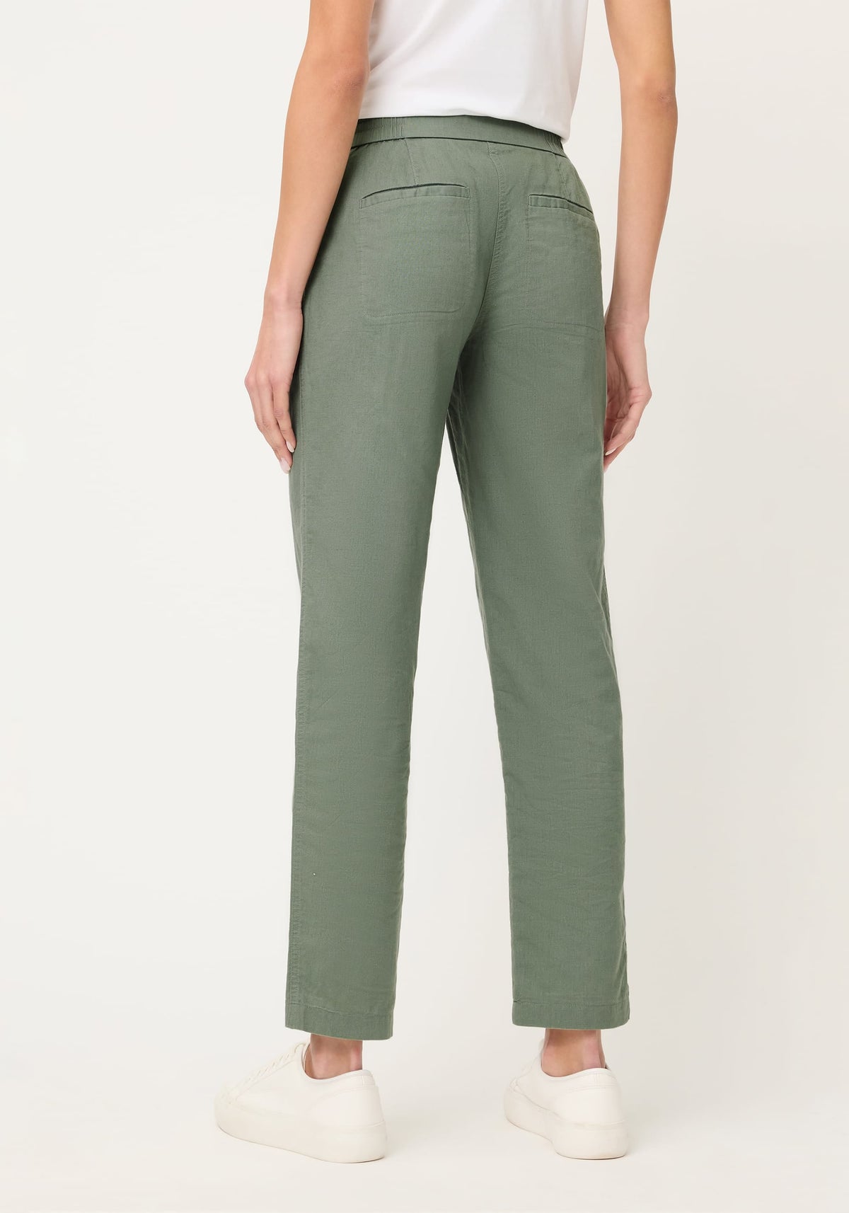 Linen Blend Cropped Pant