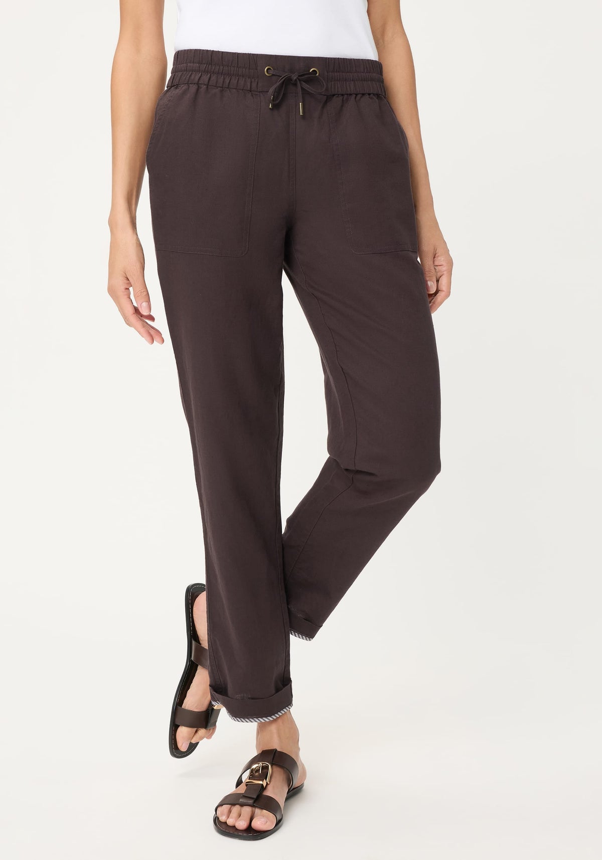 Cotton-Linen Blend Cropped Pant