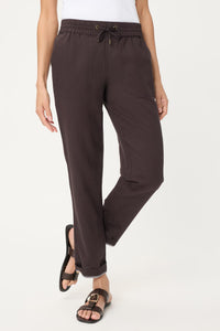 Cotton-Linen Blend Cropped Pant