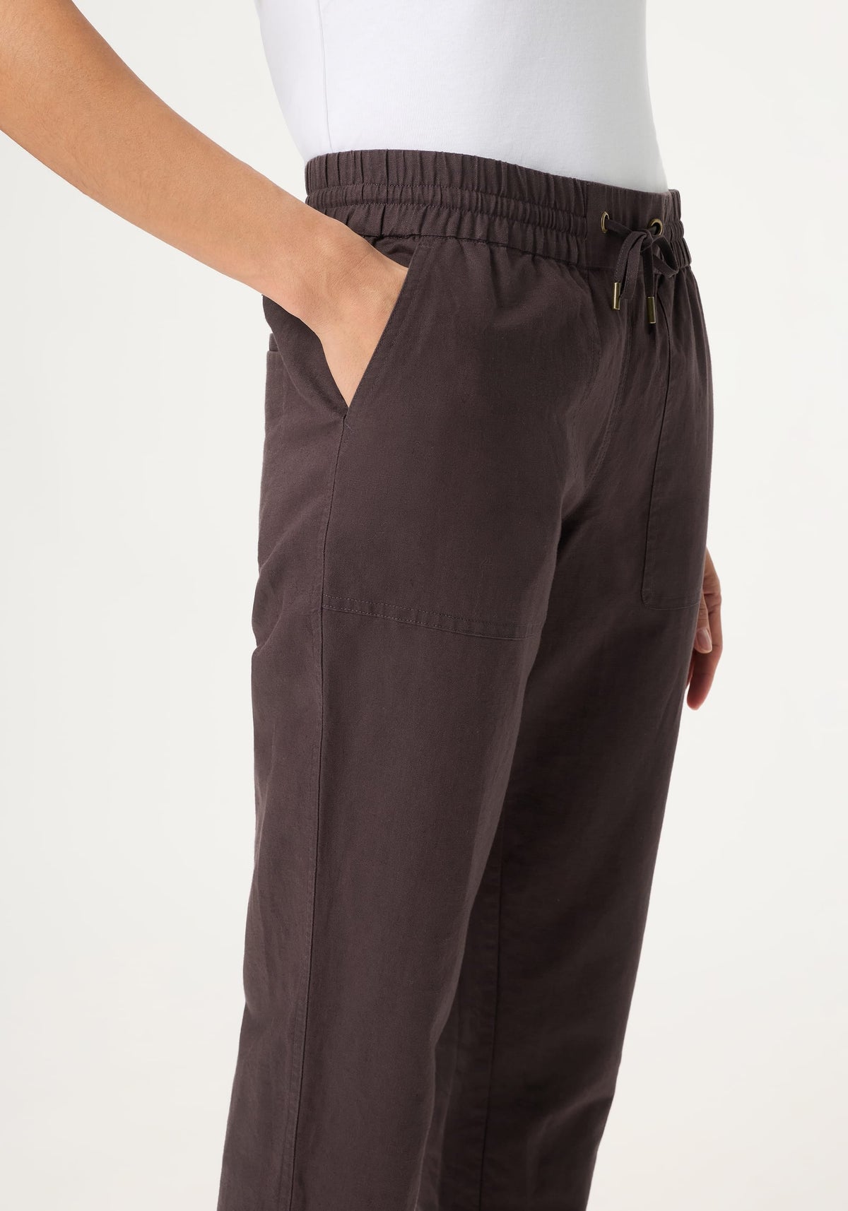 Cotton-Linen Blend Cropped Pant