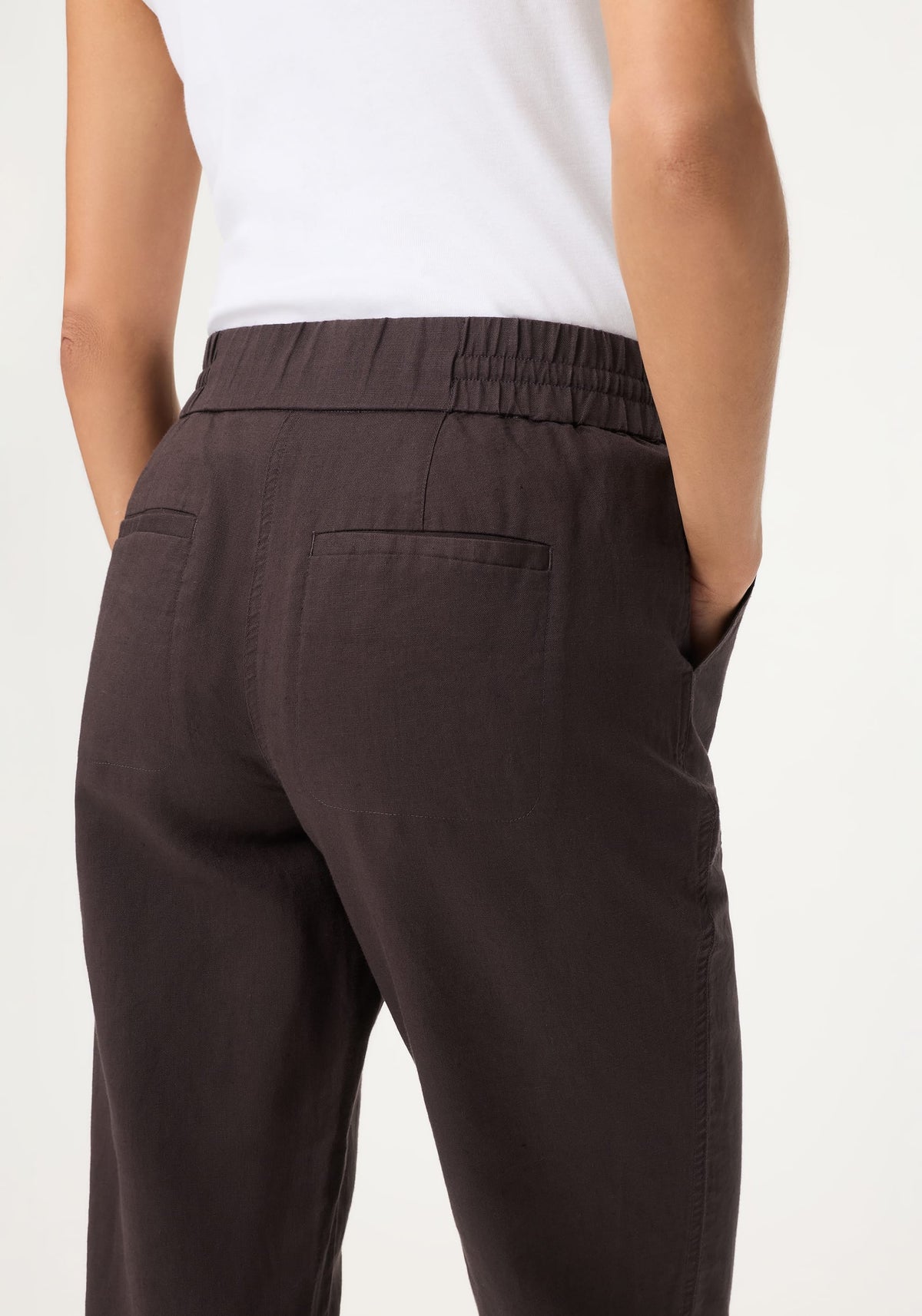 Cotton-Linen Blend Cropped Pant