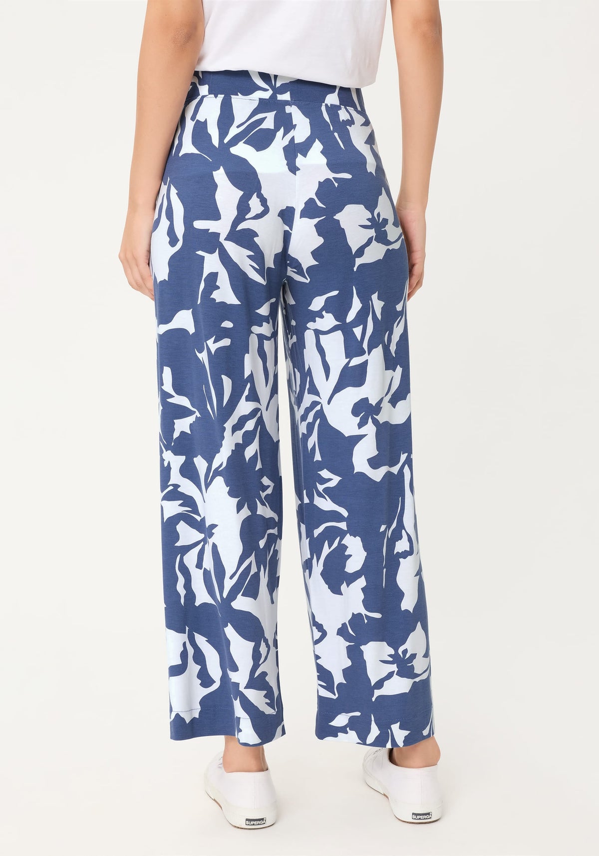 Pantalon court en jersey à motif floral
