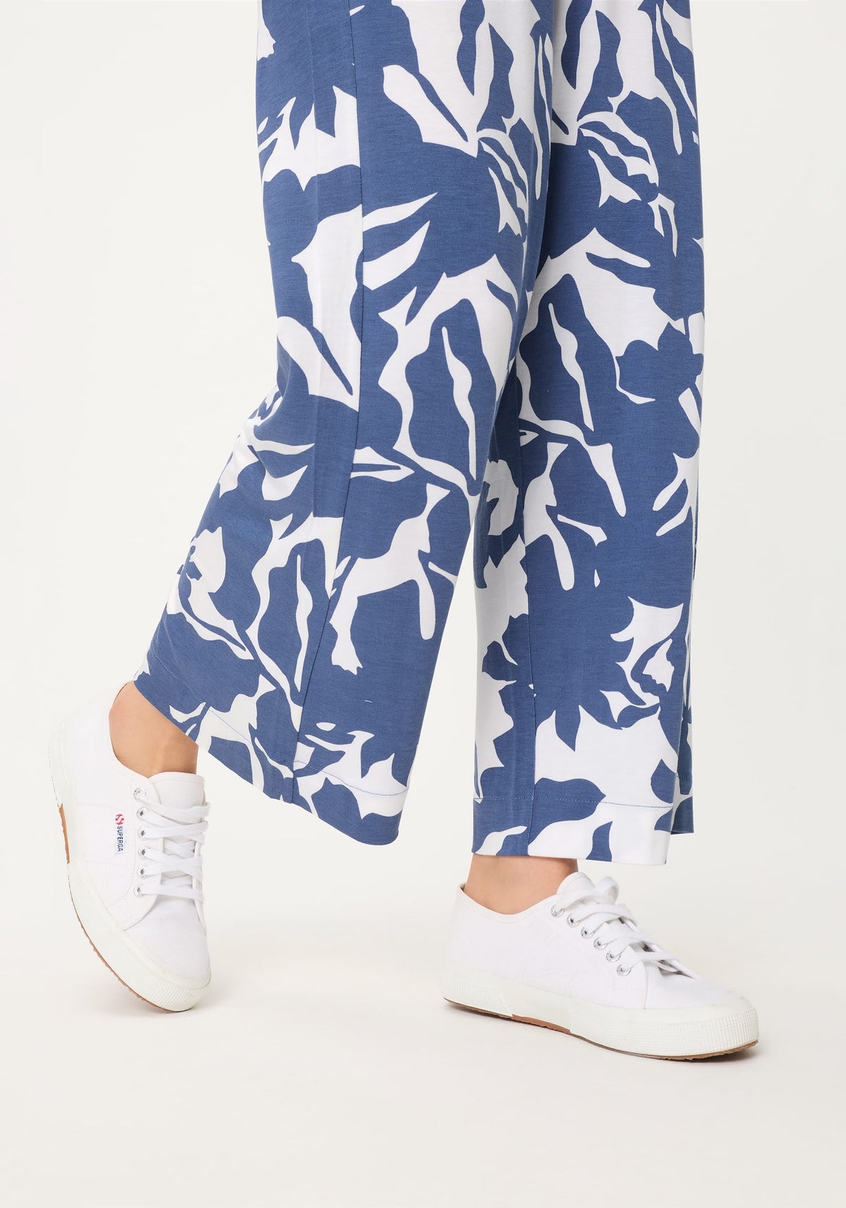 Pantalon court en jersey à motif floral