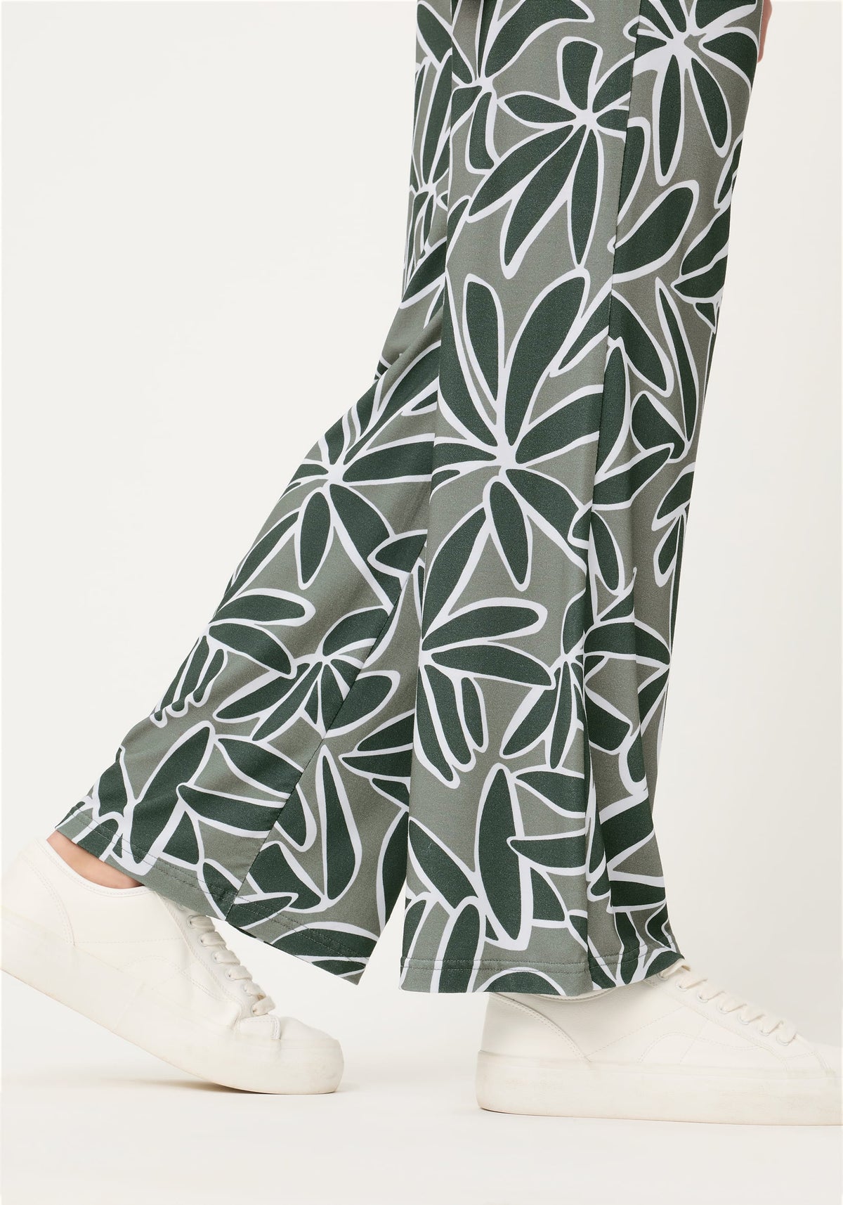 Pantalon court à motif de feuilles, à enfiler