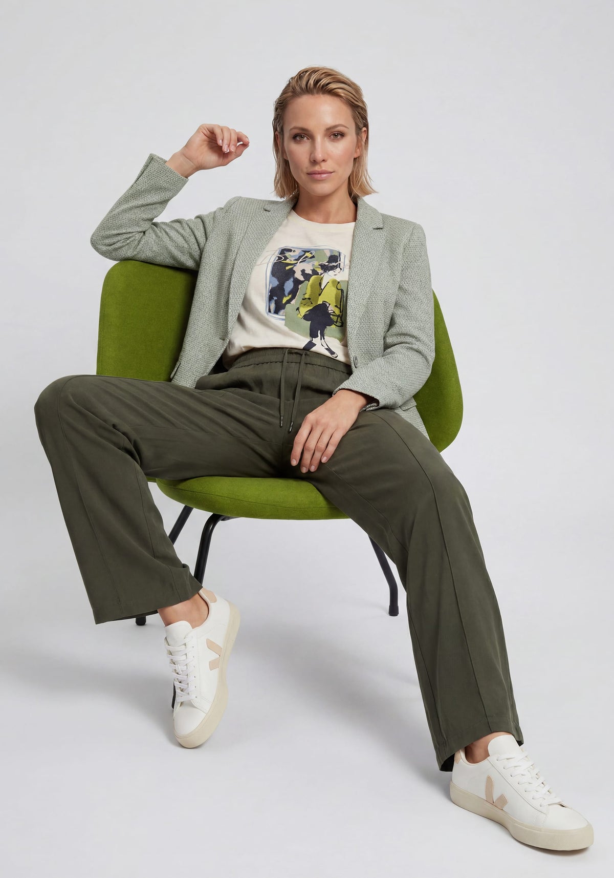 Twill Drawstring Waist Pant