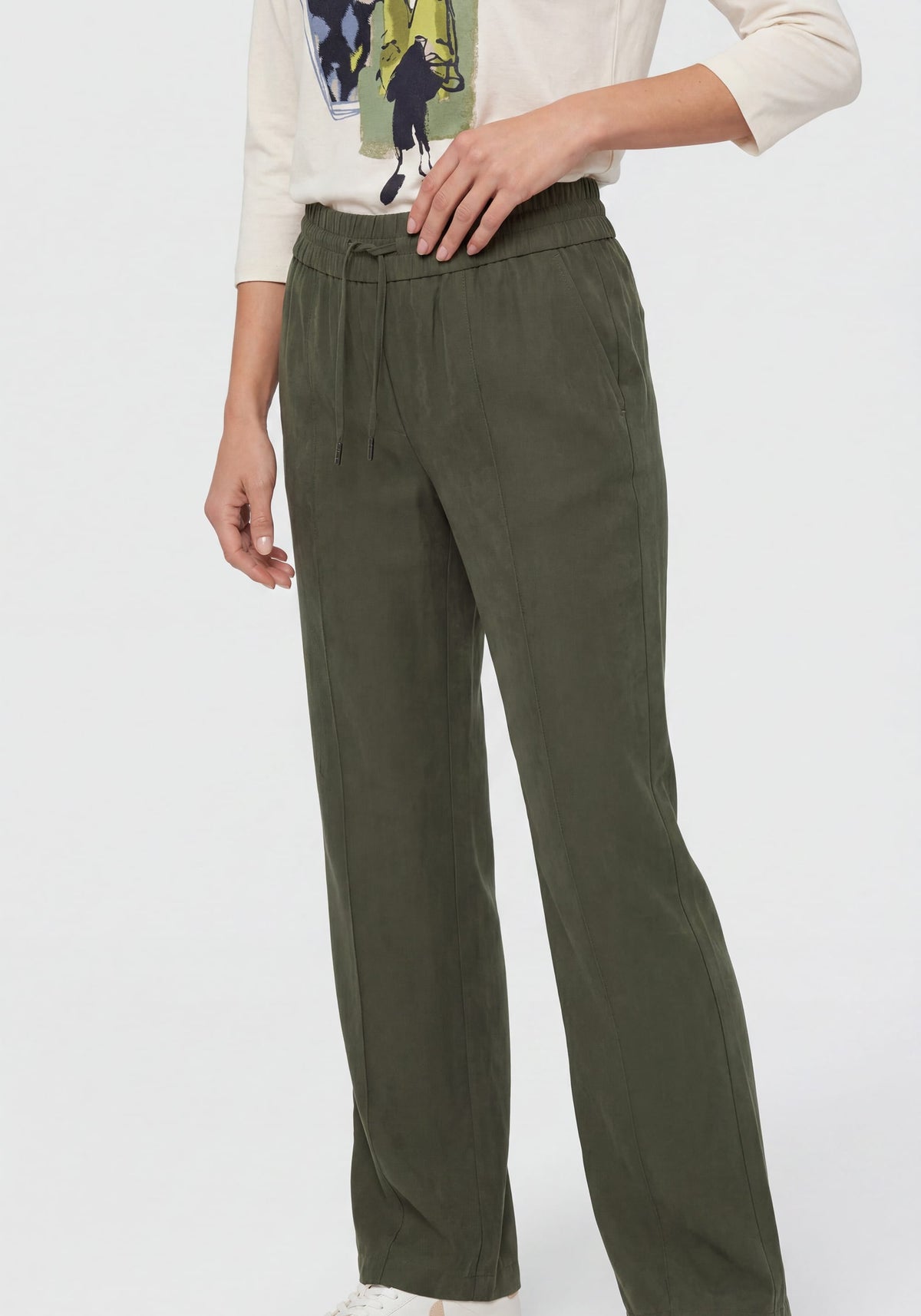 Twill Drawstring Waist Pant