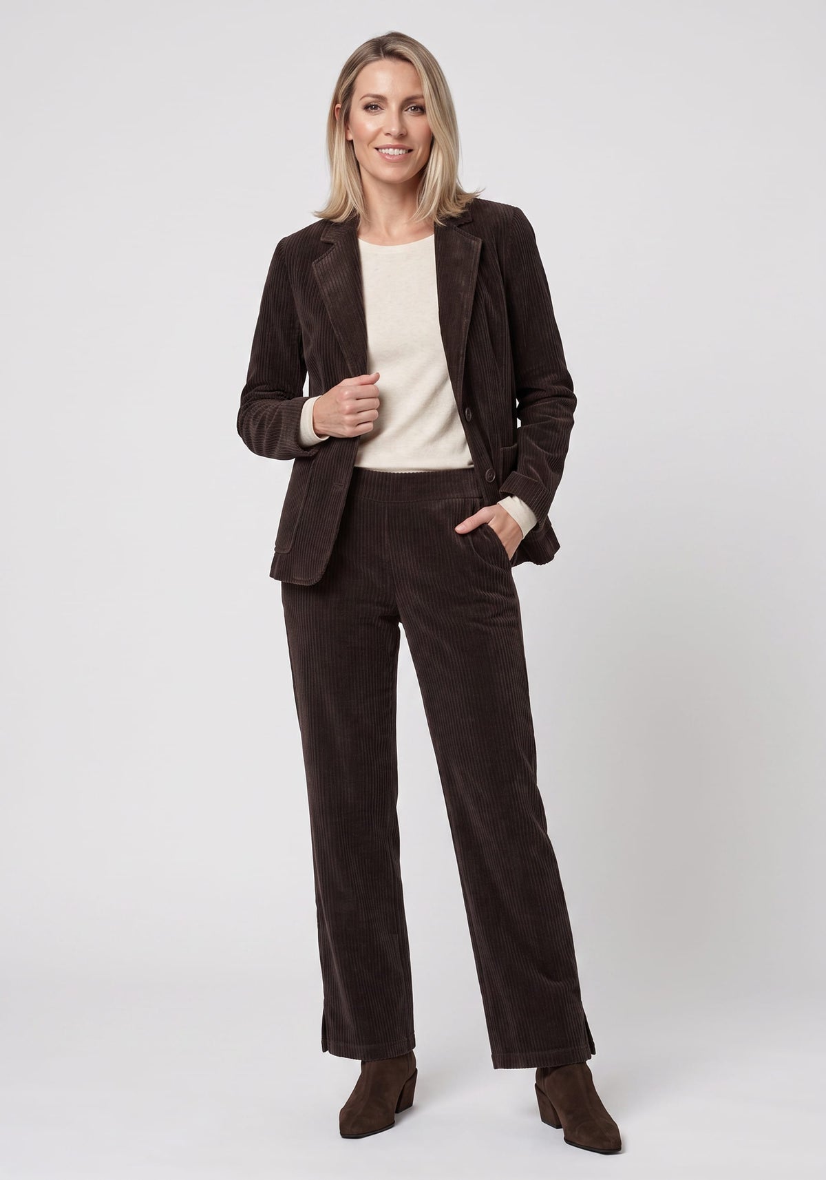 Pantalon en velours côtelé à enfiler