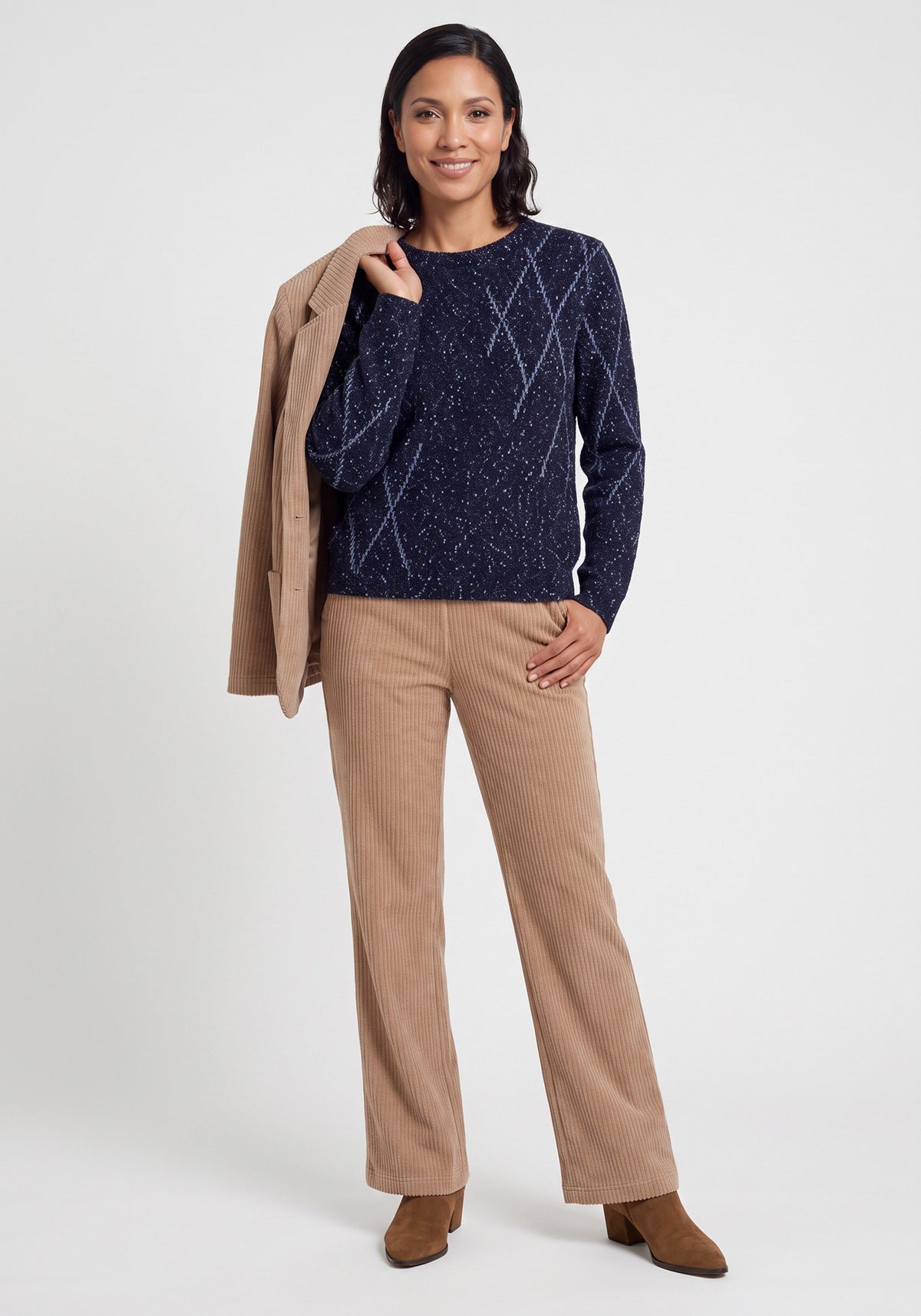 Pantalon en velours côtelé à enfiler