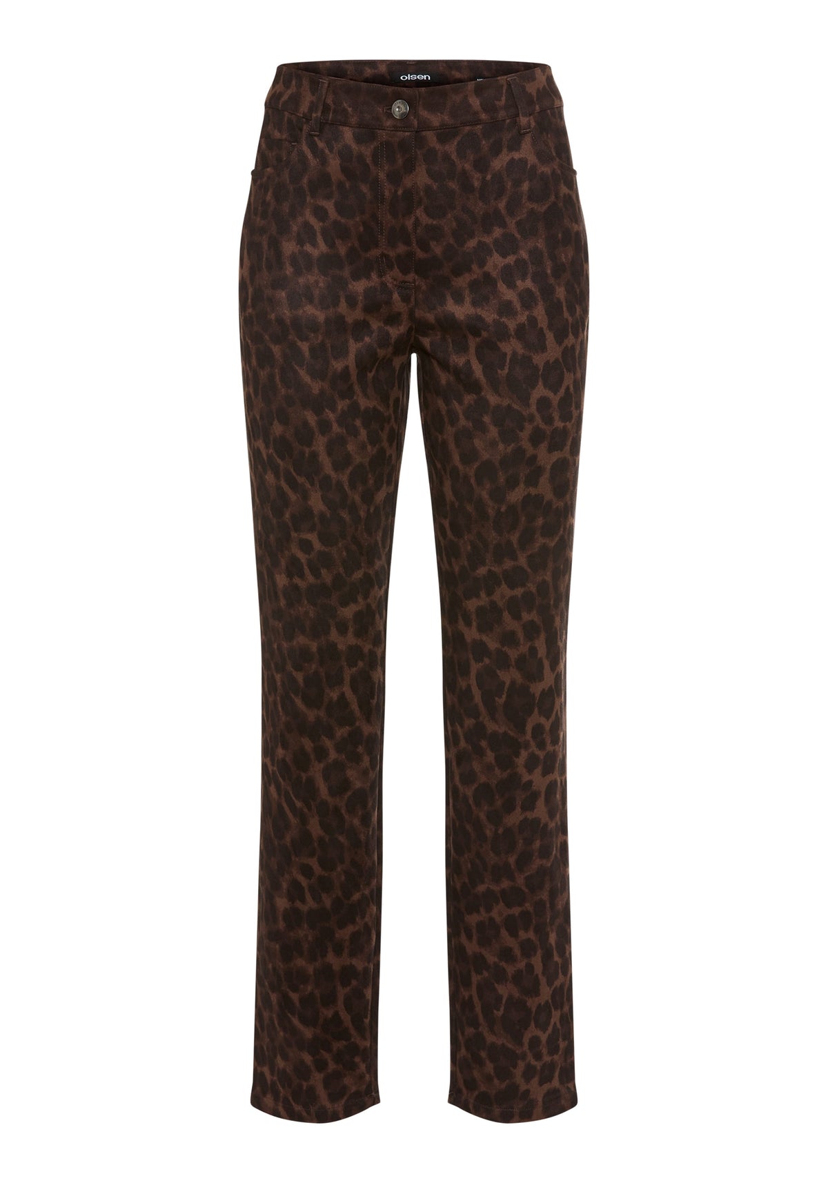 Pantalon en simili-daim à imprimé léopard