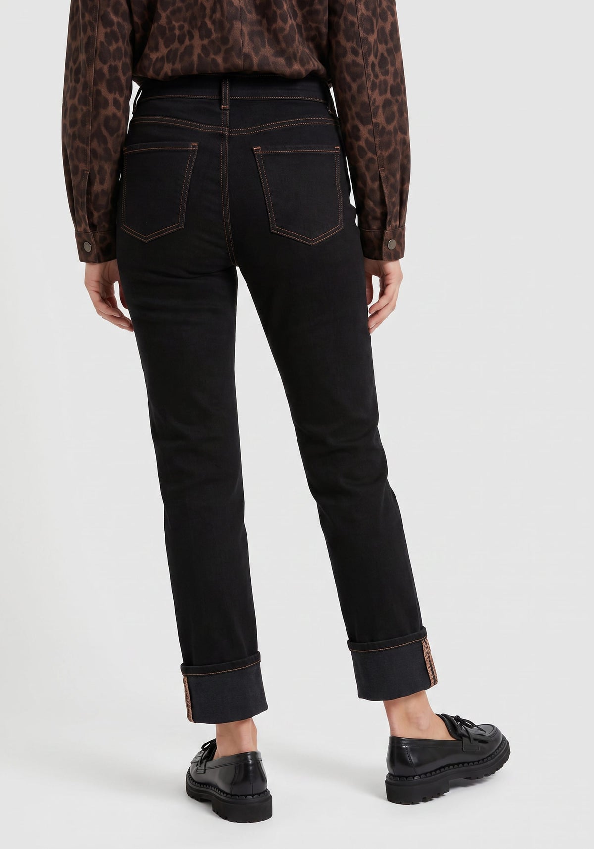 Jean en denim avec ourlet contrasté