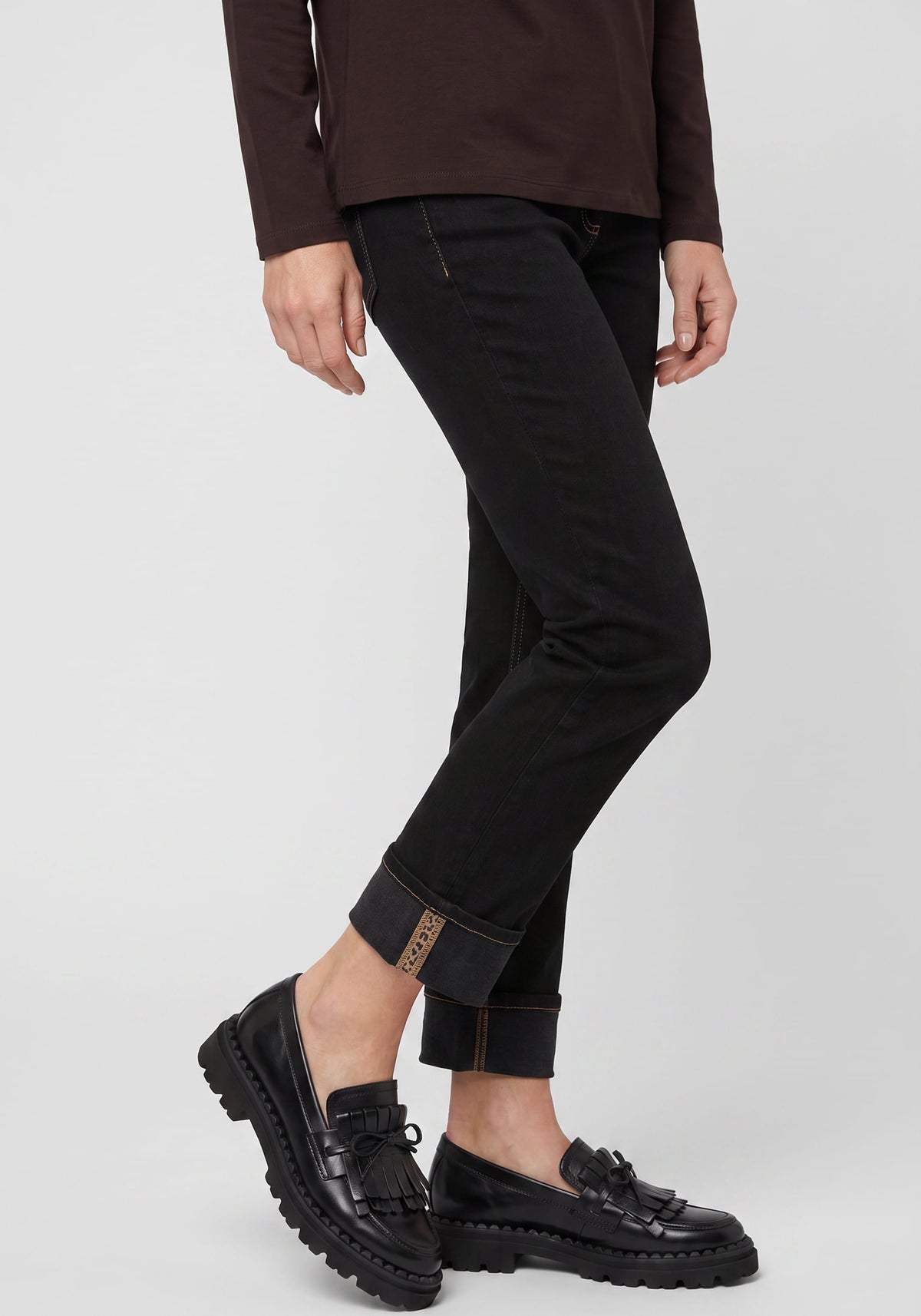 Jean en denim avec ourlet contrasté