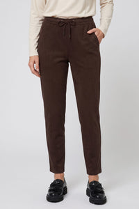 Faux Suede Drawstring Pant