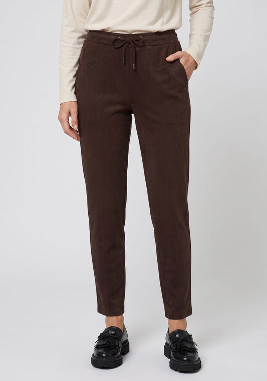 Pantalon à cordon de serrage en simili-suède