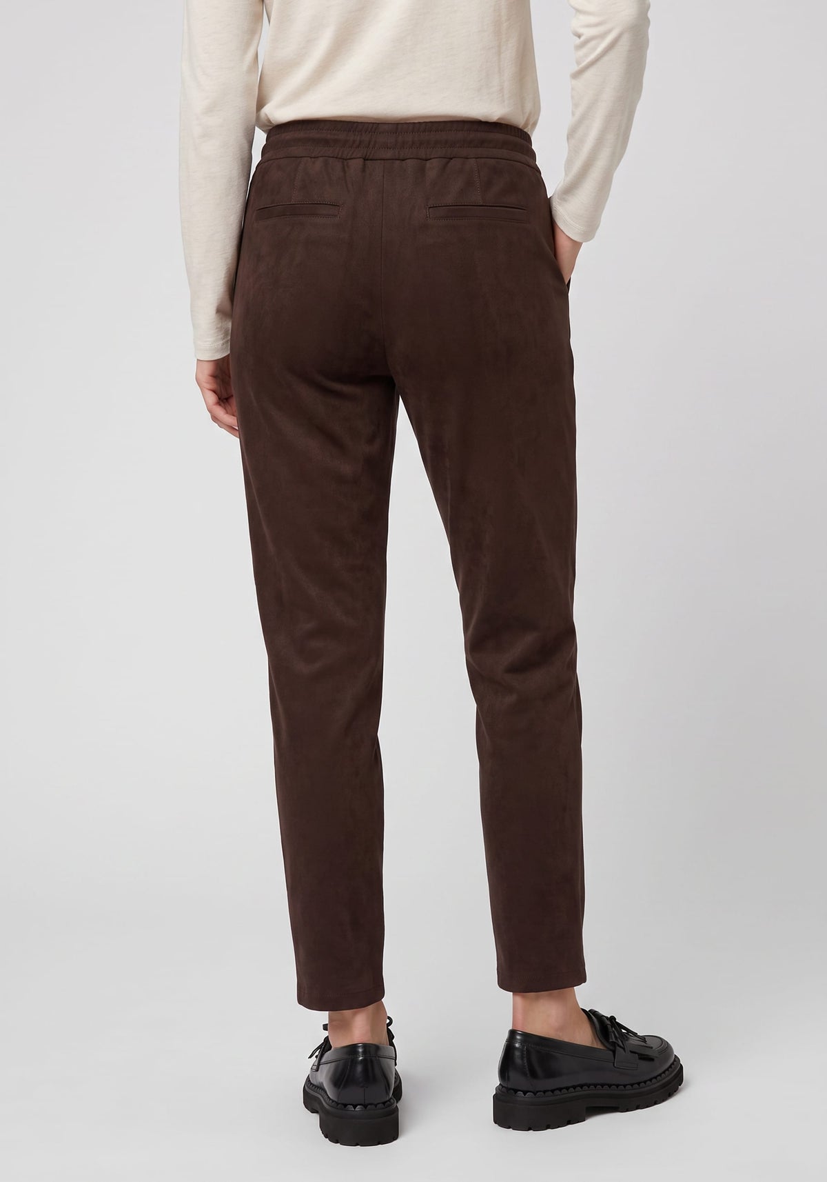 Pantalon à cordon de serrage en simili-suède