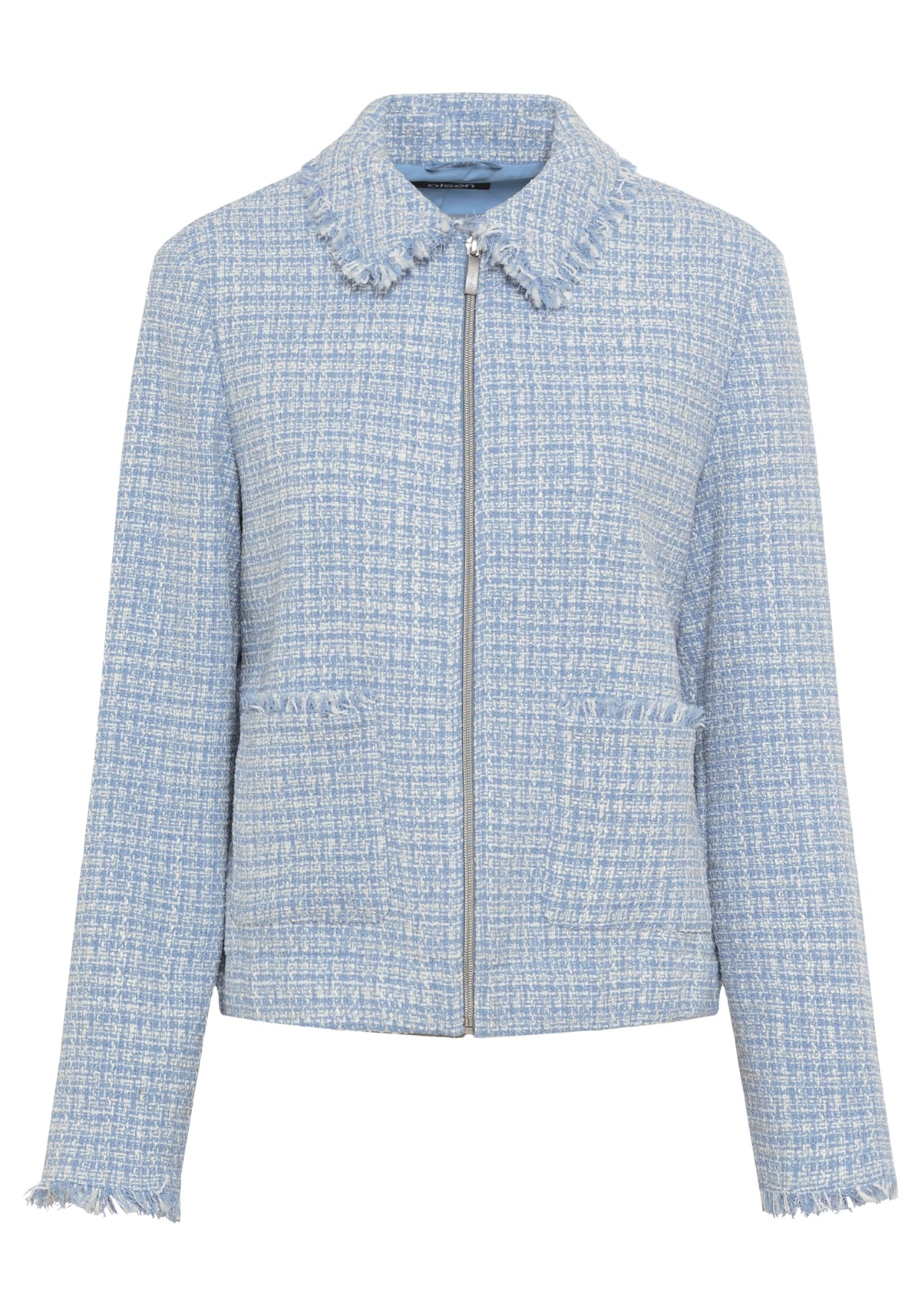 Zip Front Tweed Jacket