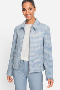 Zip Front Tweed Jacket