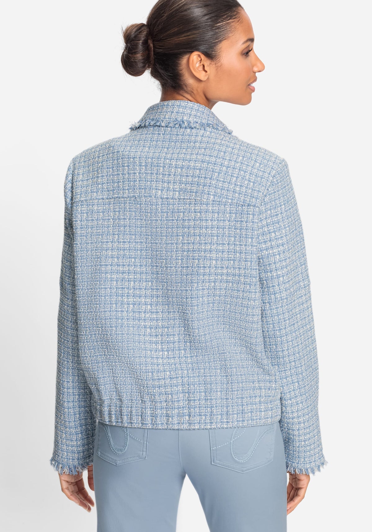 Zip Front Tweed Jacket