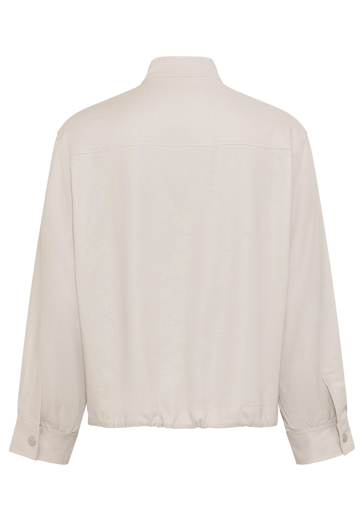 Funnel Neck Linen Blend Jacket