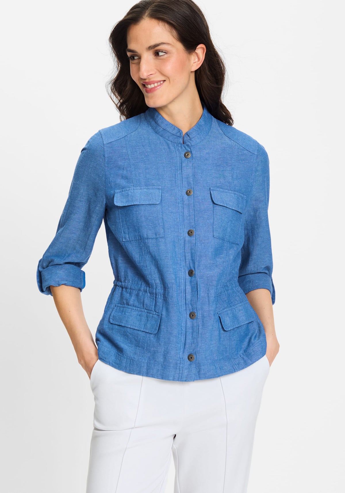 Collarless Safari Jacket
