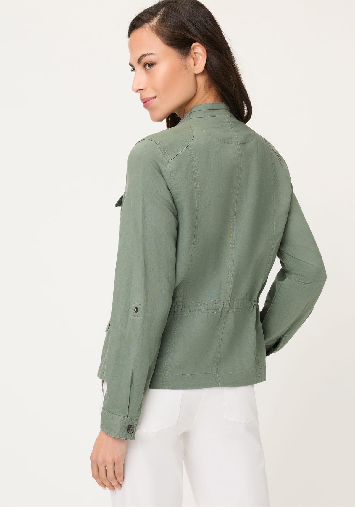 Veste safari en mélange de lin