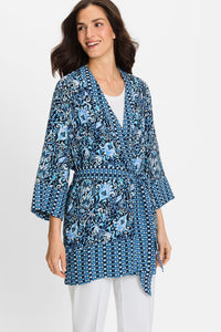 Ikat Print Kimono Robe