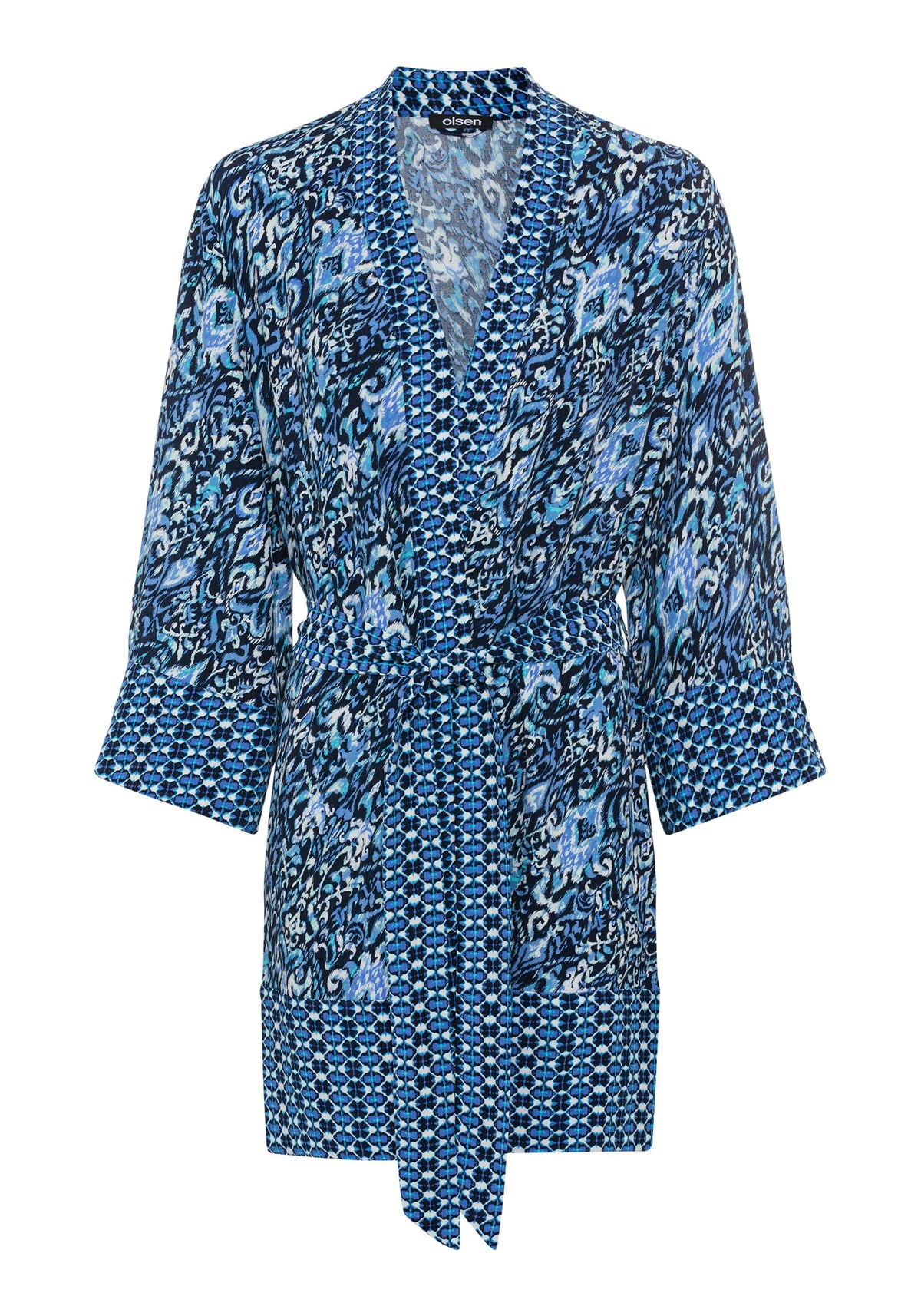 Ikat Print Kimono Robe