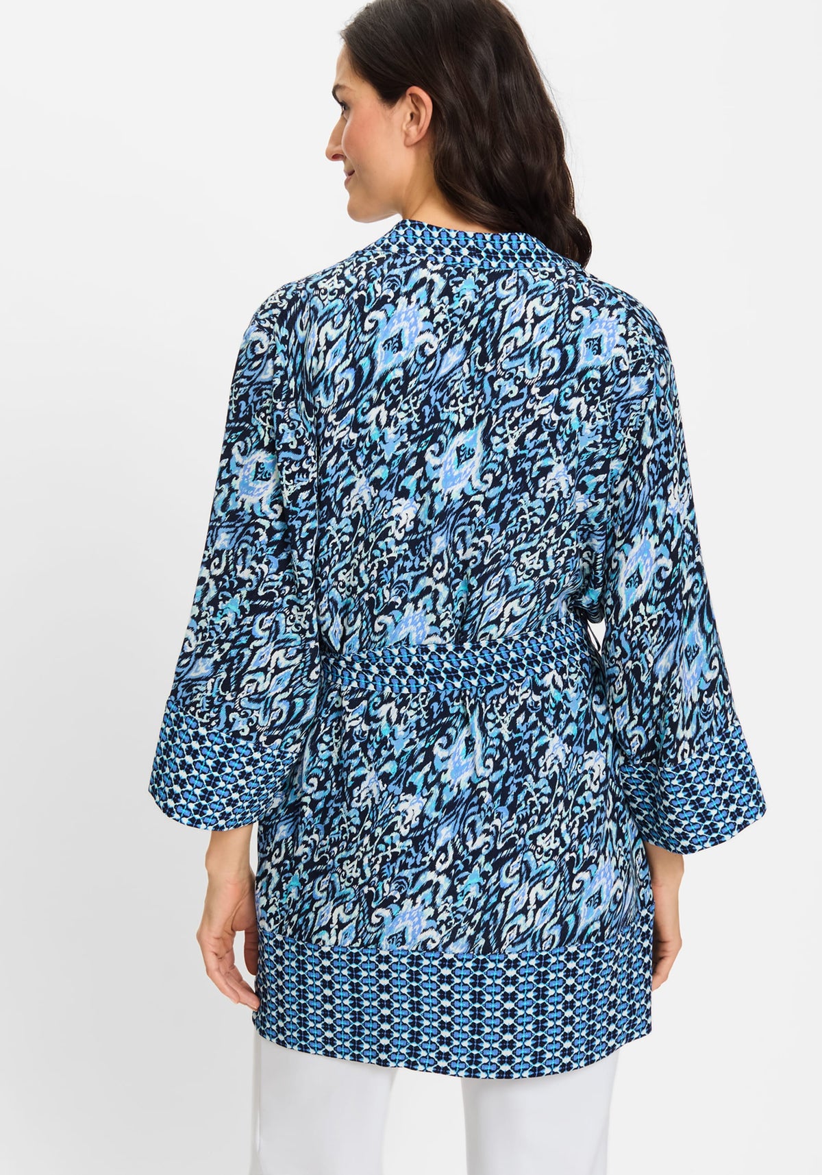 Ikat Print Kimono Robe