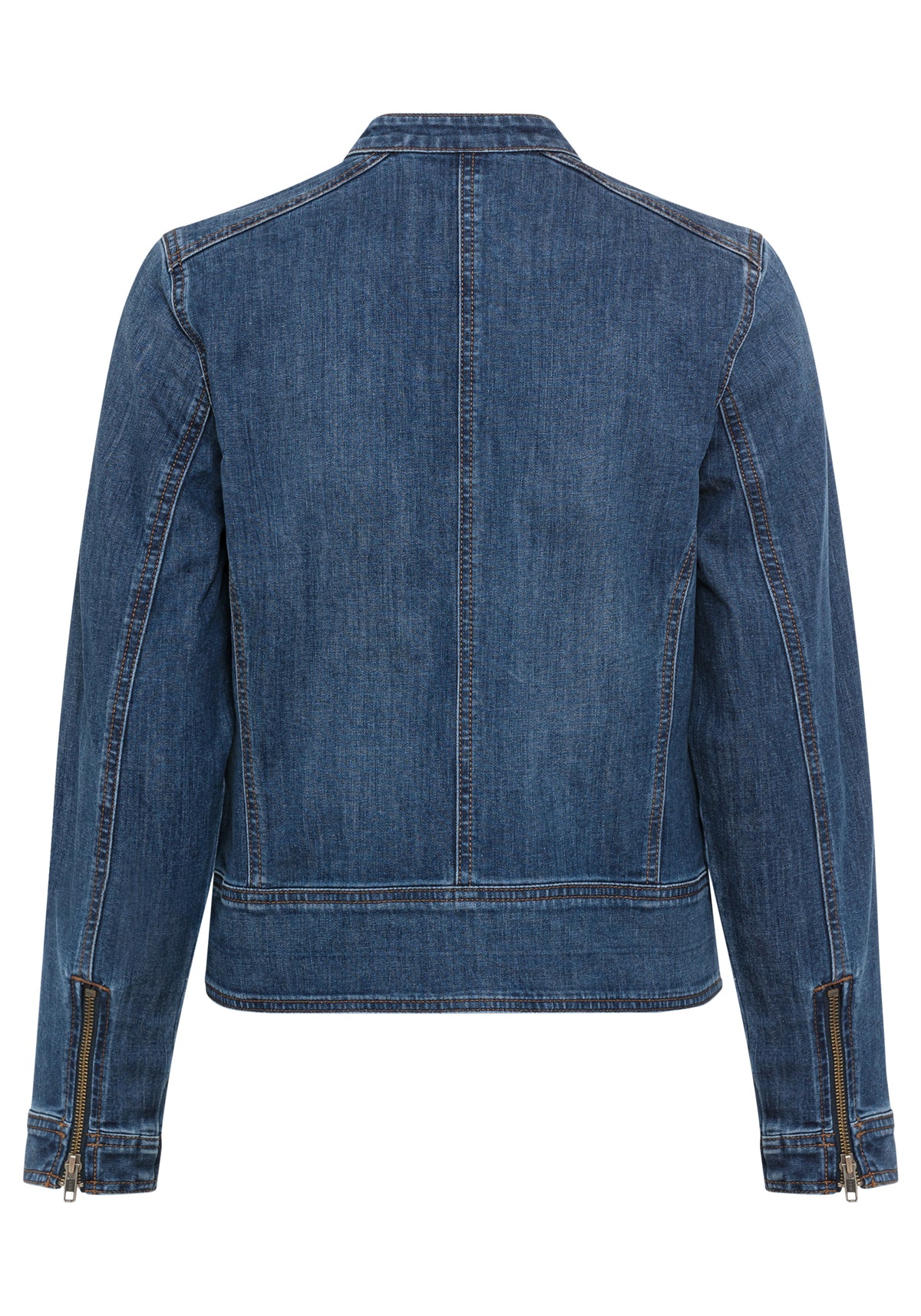 Collarless Denim Jacket