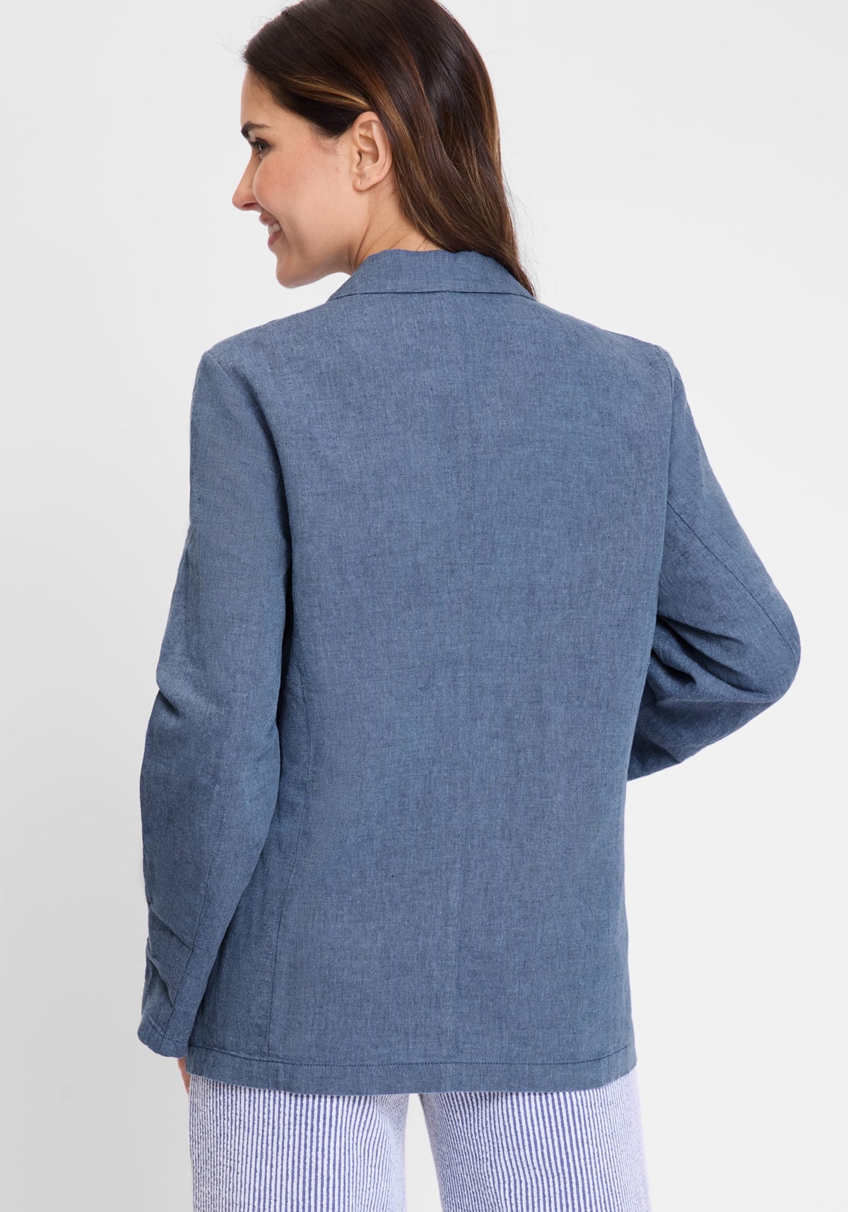 Blazer classique en coton et lin