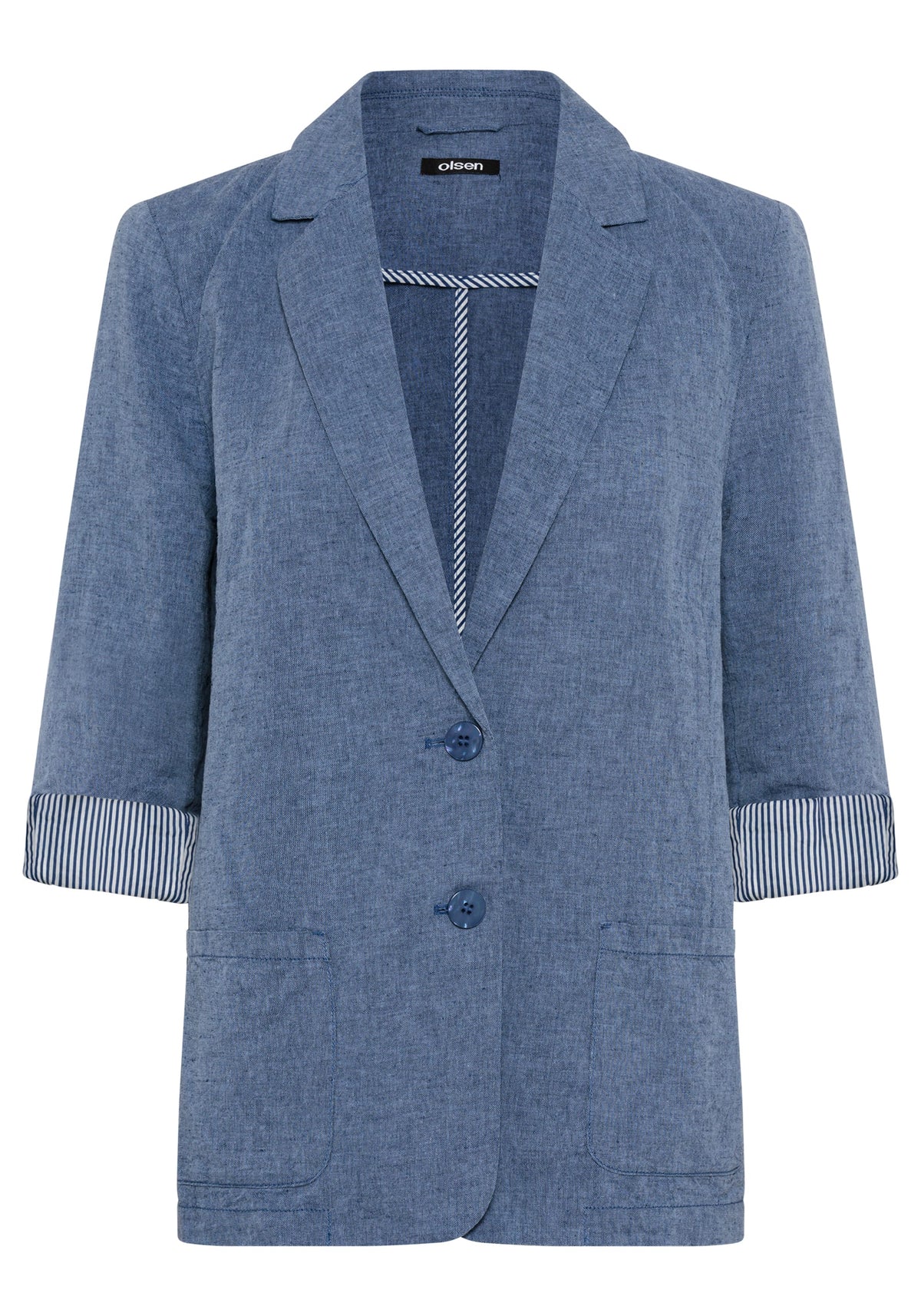 Blazer classique en coton et lin