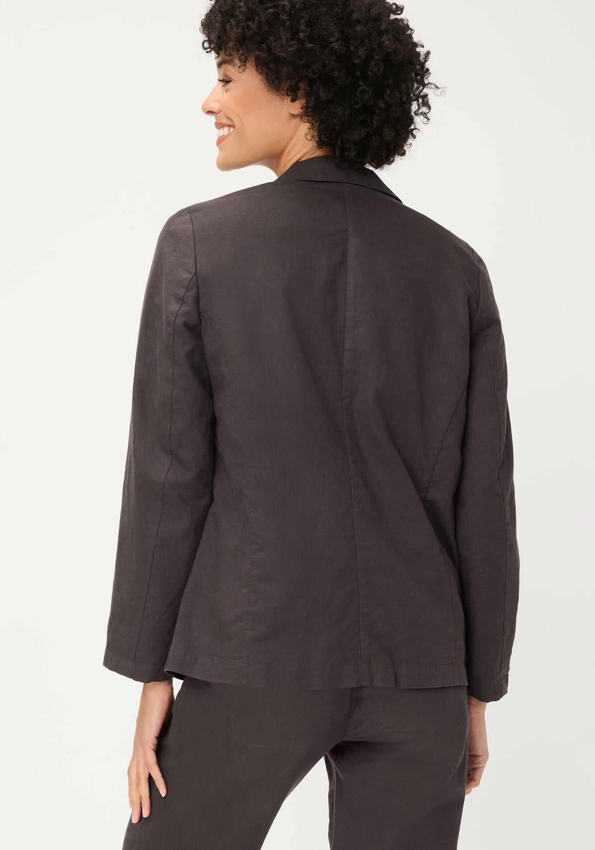 Blazer en coton et lin