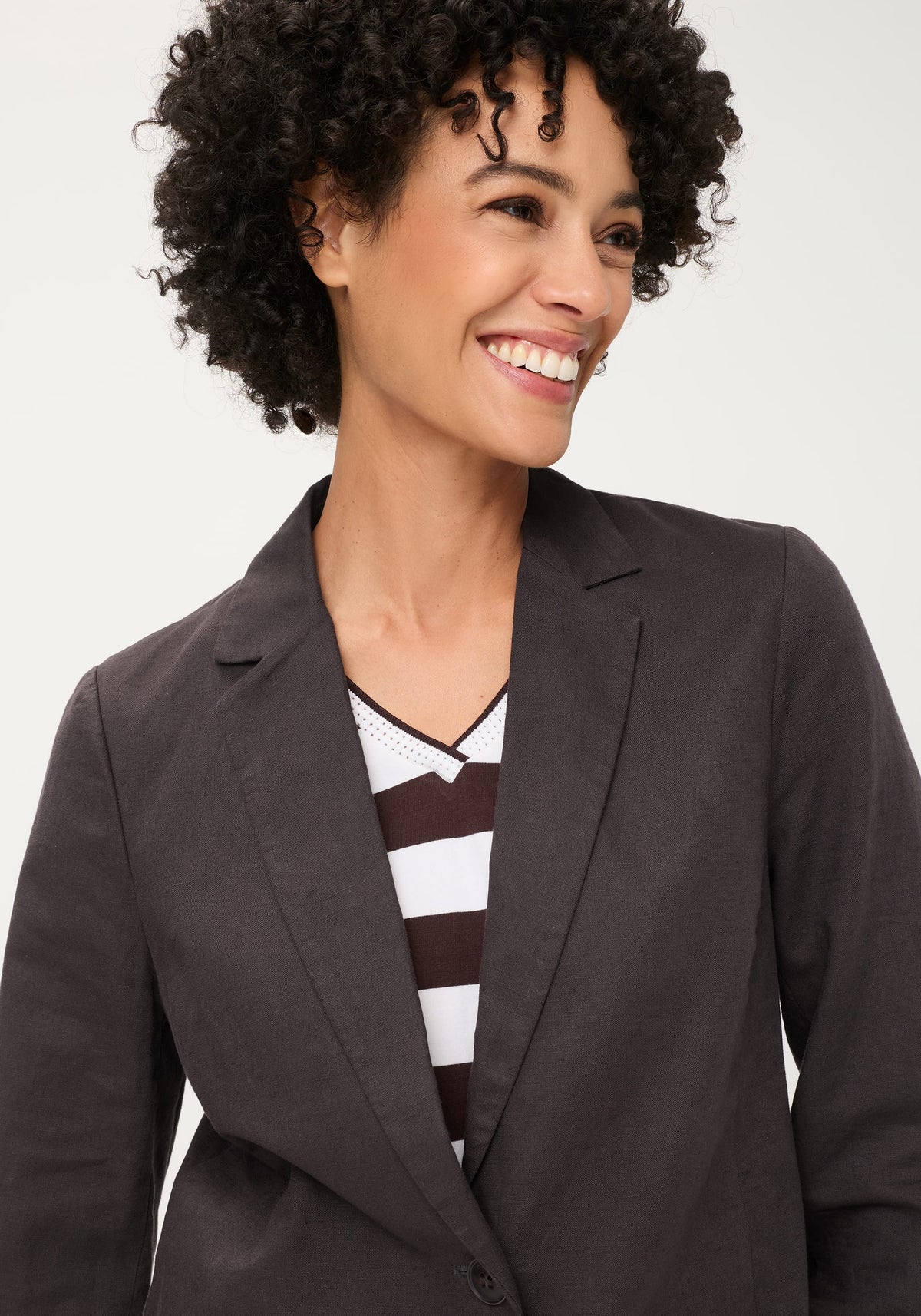 Blazer en coton et lin